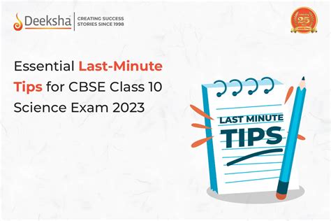 Last Minute Tips And Strategies For Cbse Class 10 Science Exam Success