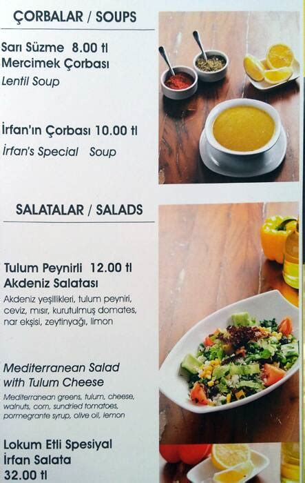 Menu At K Fteci Rfan Istanbul Fatih Sultan Mehmet Cd