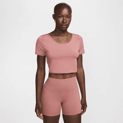 Haut court croisé à manches courtes Nike One Classic Dri FIT pour femme