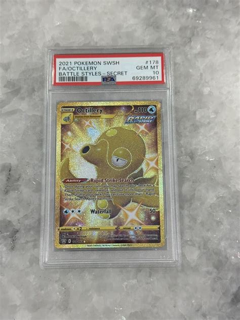 Pokemon Tcg 2021 Sword And Shield Battle Styles 178 Octillery Gold Full Art Psa 10 Ebay