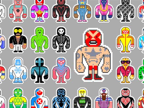 Pixel Luchadores Stickers Indiegogo