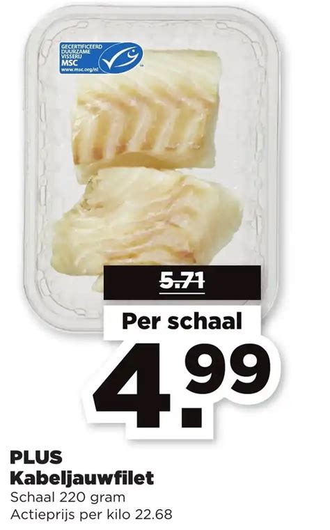 Kabeljauwfilet Per Schaal Aanbieding Bij Plus