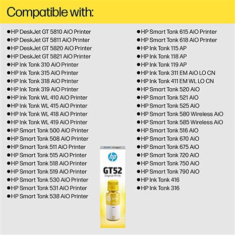 Buy Hp Gt Ml Yellow Original Ink Bottle M H Aa Dp Store