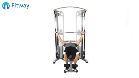 How To Do Cable Bench Press Flat Overhand Wide Grip Long Bar Chest