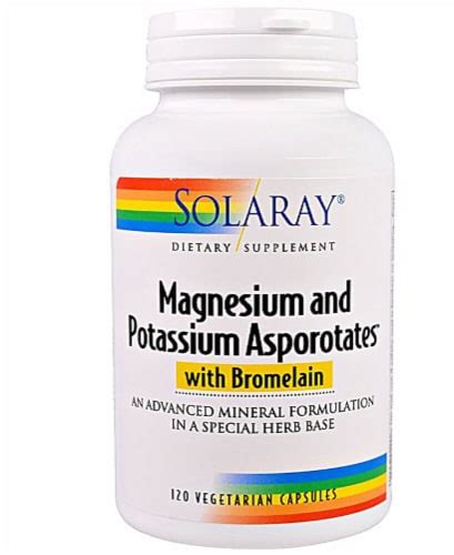 Solaray Magnesium And Potassium Asporotates™ With Bromelain 120 Vegetarian Capsules Kroger