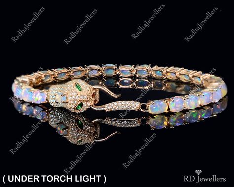 Natural Ethiopian Fire Opal Bracelet 925 Sterling Silver Etsy