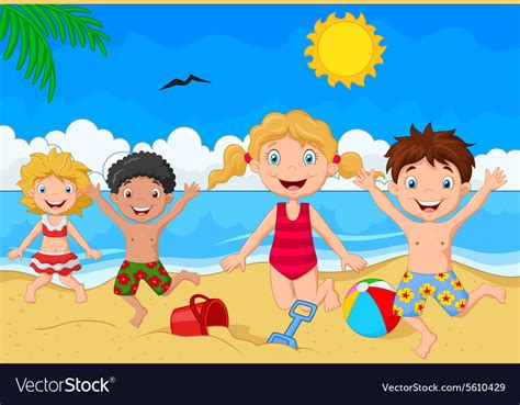 Cartoon Summer Day Royalty Free Vector Image Vectorstock