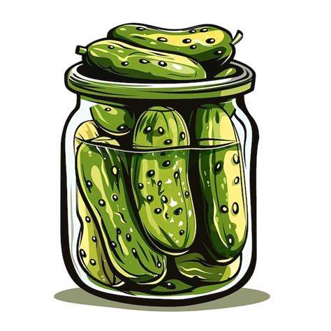 A Pickle Jar Full Of Pickles Vector Design Premium Ai Generated Image