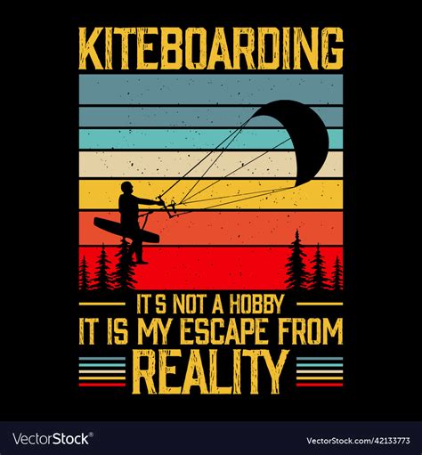 Vintage Kiteboarding Kitesurfing T Shirt Design Vector Image