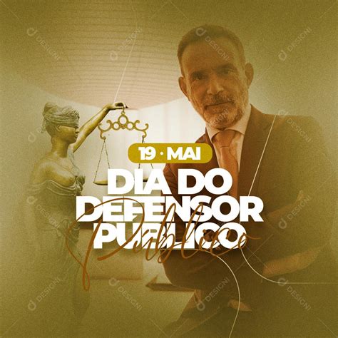 Social Media Dia do Defensor Público 19 de Maio PSD Editável download