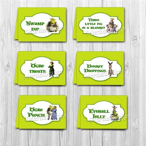 Shrek Food Labels Labels For Food Table Food Tents ONLY FILES