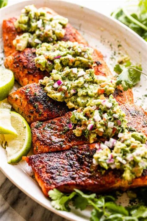 Grilled Salmon With Avocado Salsa Diethood