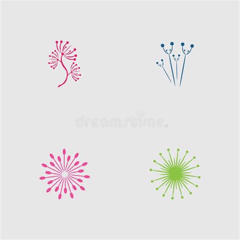 Dandelion Logo And Symbol Flower Illustration Design Stock Vector