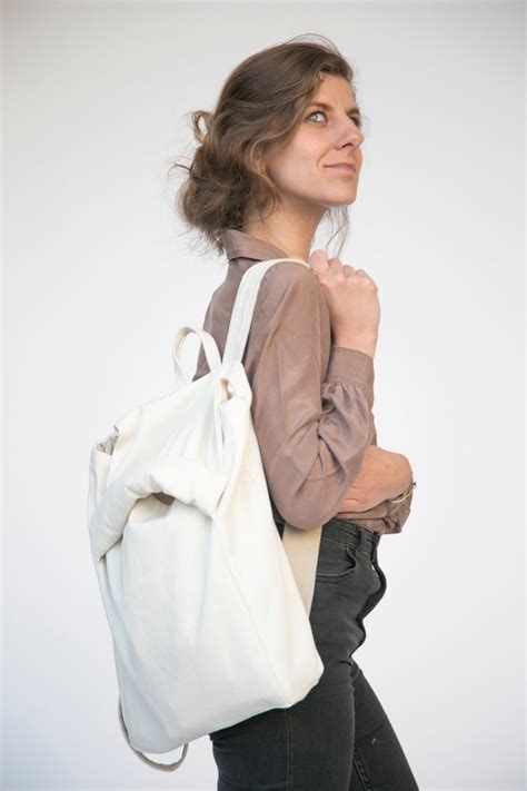 Canvas Backpack Laptop Backpack Canvas Bag White Backpack - Etsy