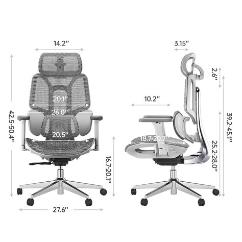 Hbada E3 Ergonomic Office Chair With Footrest White