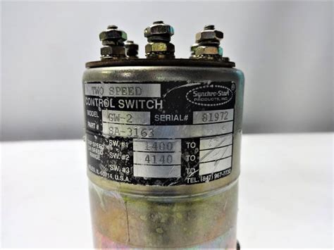 Synchro Start Two Speed Control Switch Gw 2 Sa 3163