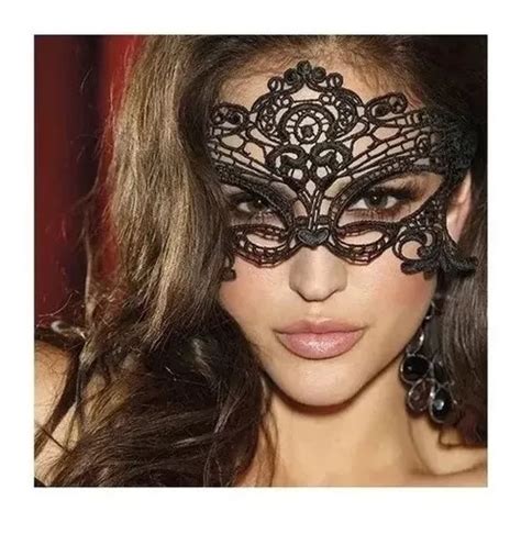 Antifaz Sexy Mascara De Ojos Halloween Lencería Encaje Negro Cuotas