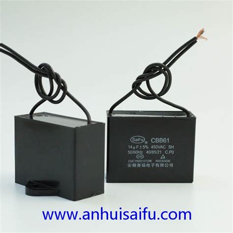 Cbb61 Fan Capacitor 14UF 14mfd With Wires And Pins China Cbb61 Fan