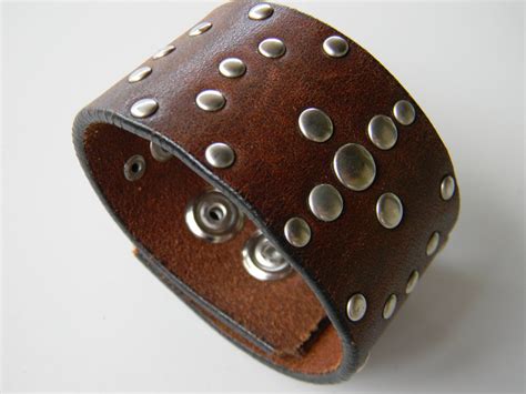 Items Similar To Brown Leather Cuff Bracelet For Men On Etsy