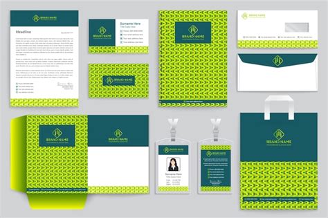 Premium Vector Blue Color Stationery Template