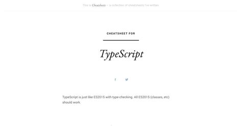 Typescript Cheatsheet