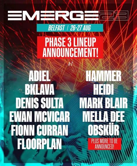 Emerge 2023 Ewan Mcvicar And Denis Sulta Among Artists Added To Huge