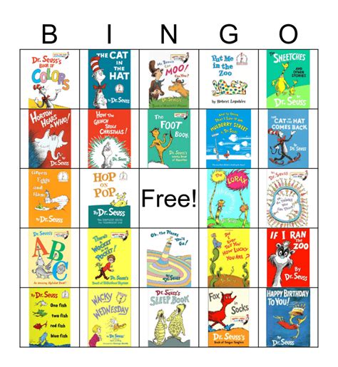 Dr Seuss Bingo Card