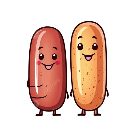 Cute Sausage Illustration Food Fork Single Png Transparent Image And