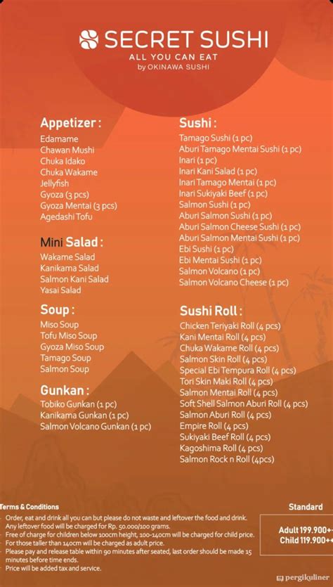 Selalu Diperbarui Menu Secret Sushi All You Can Eat By Okinawa Sushi