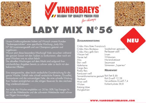 Neu Von Vanrobaeys Lady Mix N Brieftauben Markt De