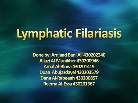 Lymphatic filariasis