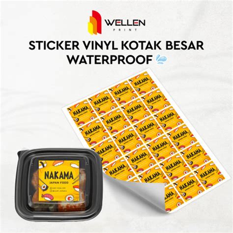 Jual Cetak Sticker Label Vynil Kotak Stiker Lebel Waterproof Kemasan 2 Non Laminasi 7 X 7