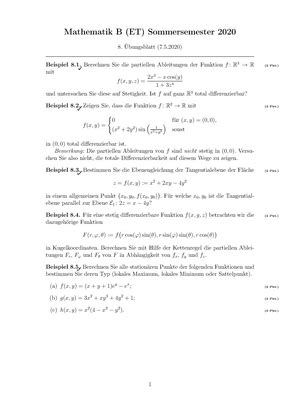 Mathe B UEB 2 SS 2017 Mathematik B ET Sommersemester 2017