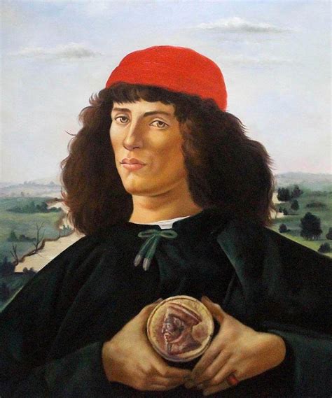 Botticelli Portrait Of A Man With The Medal Of Cosimo Hand Painted