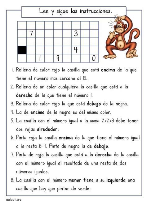 Comprensión lectora de instrucciones Conceptos matemáticos Aula PT