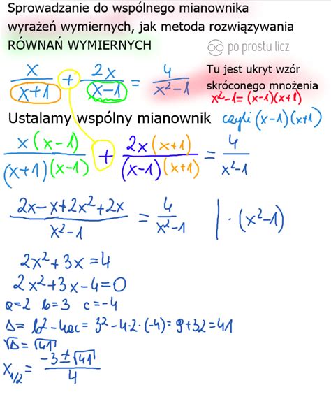 Równania wymierne Po Prostu Licz