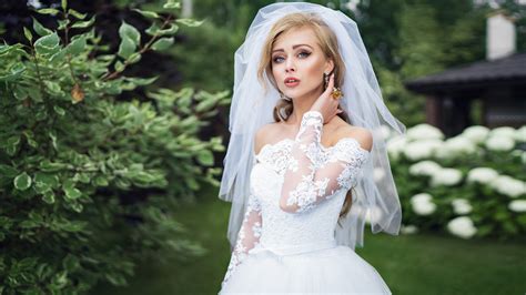 Ivan Gorokhov Portrait Women Depth Of Field Blonde White Dress