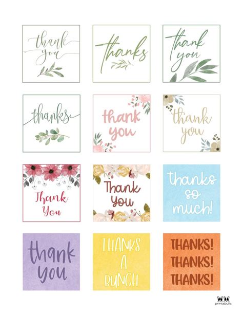 Free Printable Thank You Tags 300 Tags Printabulls Thank You Tag