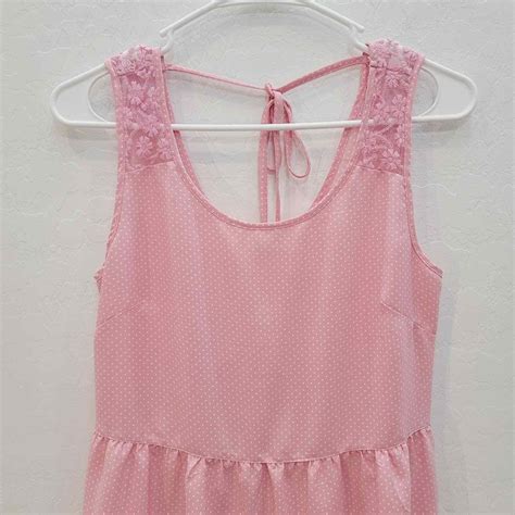 Mine Pink White Polka Dot Tiered Mini Dress Women S Gem