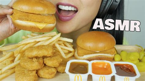 ASMR McDonalds Filet O Fish CHICKEN NUGGETS FRIES EATING SOUNDS