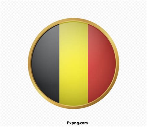 Hd Round Flag Belgium Gold Framed Icon Png Pxpng Images With