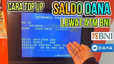 Cara Top Up Dana Lewat Atm Bni Terbaru Youtube