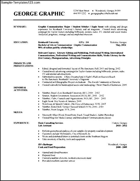 Chronological Resume Templates Sample Templates Sample Templates