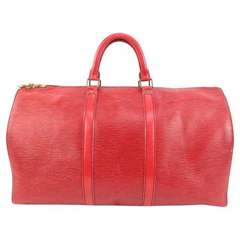 Louis Vuitton X Supreme Red Epi Keepall Bandouliere Duffle Bag 45 At