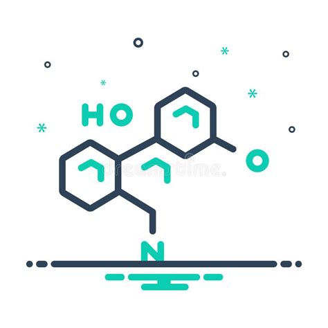 Icono De Mezcla Para El Medicamento Y La Estructura De Tramadol Stock