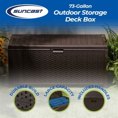 Suncast Resin Wicker Deck Box Java Gallon Ralphs