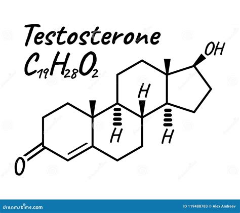 Testosterone Label And Icon Chemical Formula And Structure Logo Stock