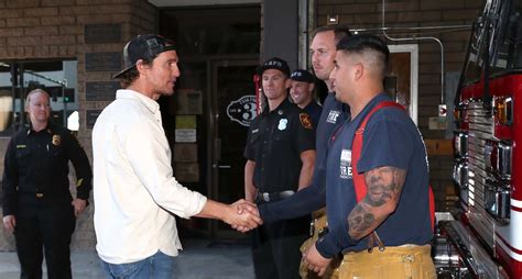 Matthew McConaughey Serves Barbecue to Firefighters in Los Angeles ...