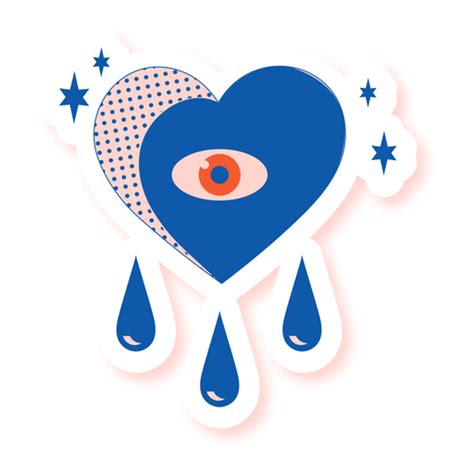 Crying Heart Eye Sticker Png And Svg Design For T Shirts