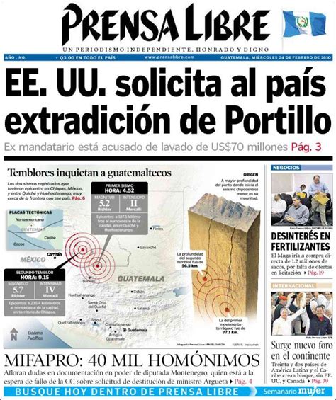 Peri Dico Prensa Libre Guatemala Peri Dicos De Guatemala Edici N De